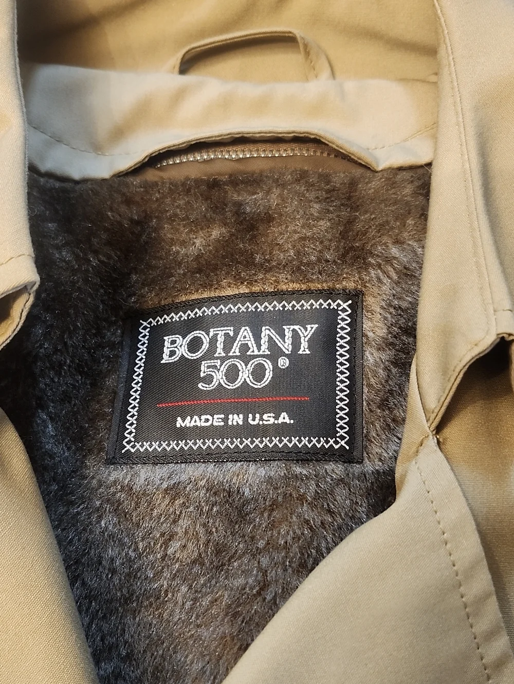 Botany 500 Classic Men's Khaki Trench Coat Size 40